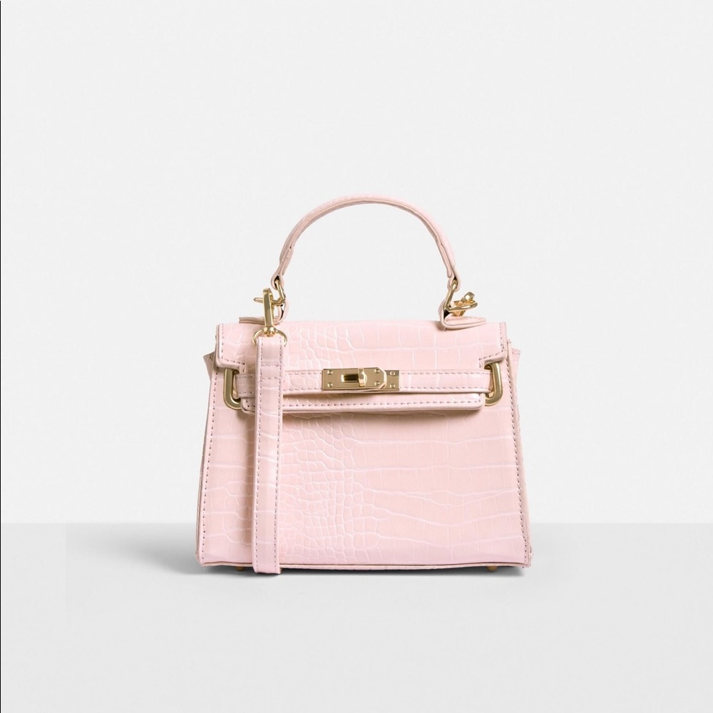 Stassie X Missguided Mini Mock Croc Bag Pink